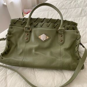 Rachel Zoe leather green tote bag